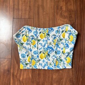 SHEIN Lemon Print Crop Top